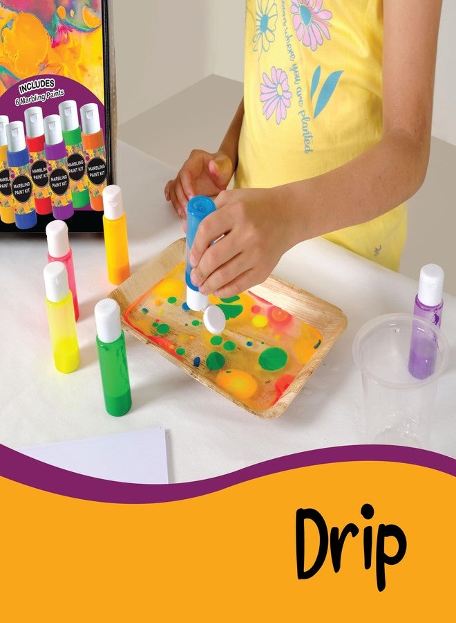 WONDRBOX Marbling Painting Kit, Water Marbling Kit for Kids, Art & Craft Kits, Supplies, DIY Creative Activity, Gifts for Girls & Boys Ages 6, 7, 8, 9, 10, 11, 12, Multicolor - Image 3